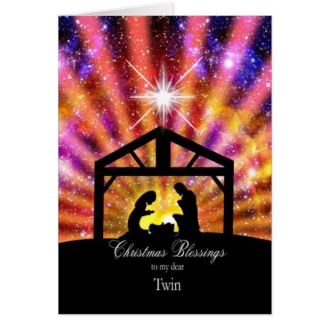 För min tvilling, solnedgången jul hälsningskort (Framsidan)