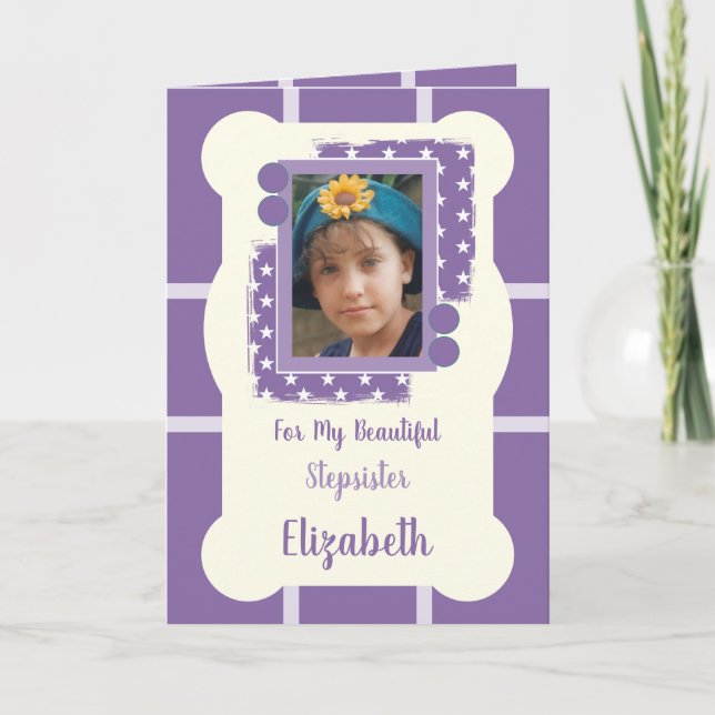 För min vackra Stepasyers lila och lilach-foto Kort (Framsida)