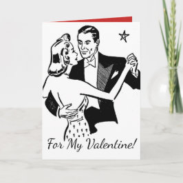 "För min Valentine!" Retro Dancers-Valentineser Helgkort