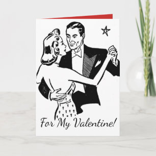 "För min Valentine!" Retro Dancers-Valentineser Helgkort