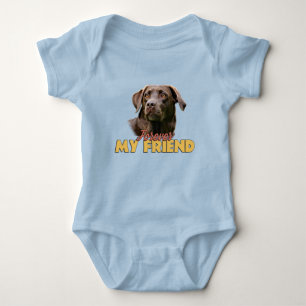 För min vän Chocolate Labrador Hund design T Shirt