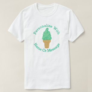 För Mintglass för PERSONLIG grön kotte T-shirt
