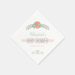 För Mintgrönt för baby shower behagfull rodna rosa Pappersservett