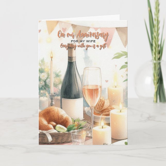 För mitt Bröllop-årsjubileum Tack Kort (Framsida)