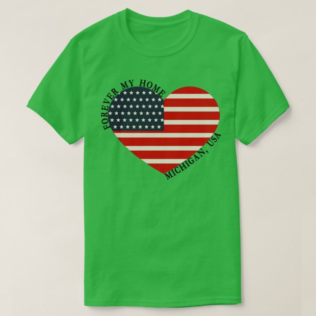För mitt hem MichiganUSA T Shirt (Design framsida)