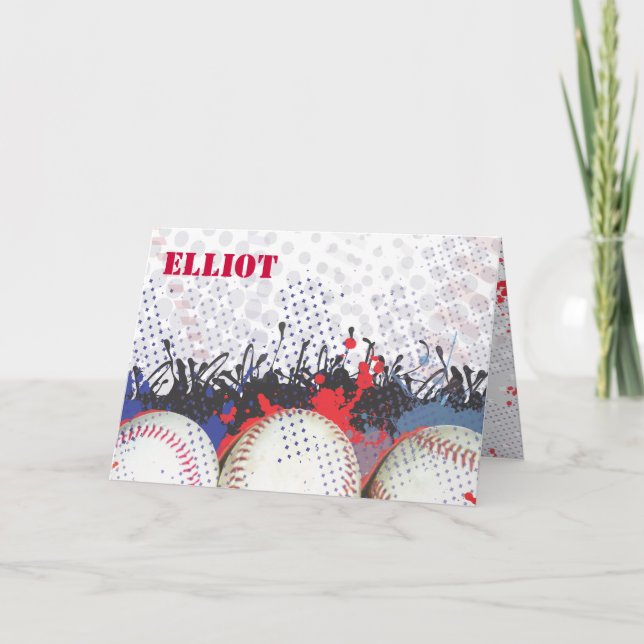 För Mitzvah för baseballSplatterpub kort tack (Framsida)