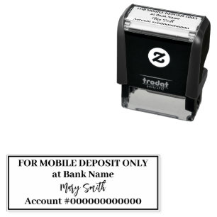 För Mobile DeposiOnly Bank Namn-kontonummer Självfärgande Stämpel