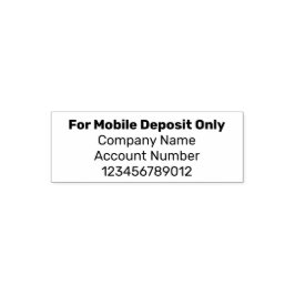 För Mobile DeposiOnly Company Namn och Account Självfärgande Stämpel