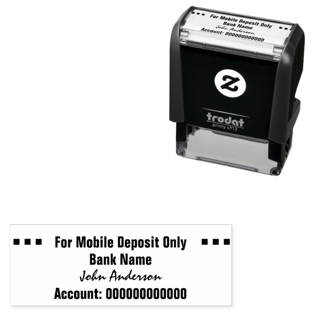 För Mobile DeposiOnly Script Namn Bank-konto Självfärgande Stämpel (In Situ)