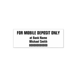 For Mobile Deposit Only Customer Name Bank Account Självfärgande Stämpel