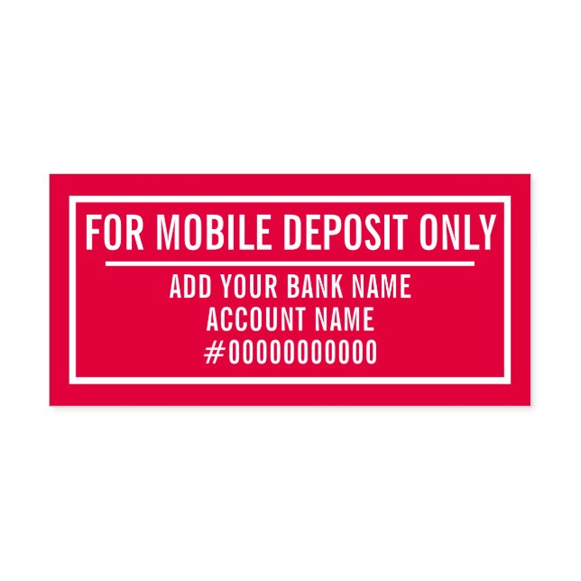 For Mobile Deposit Only Självfärgande Stämpel (Design)