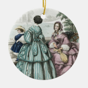 För modedamer för inbördeskrig Antebellum kappa Julgransprydnad Keramik