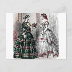 För modedamer för inbördeskrig Antebellum kappa Vykort