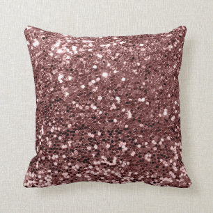 För modeSequin för glitter flår den Glam brunte Kudde