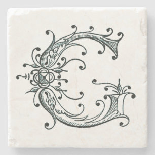 För Monogram` för vintage utsmyckat G', Stenunderlägg