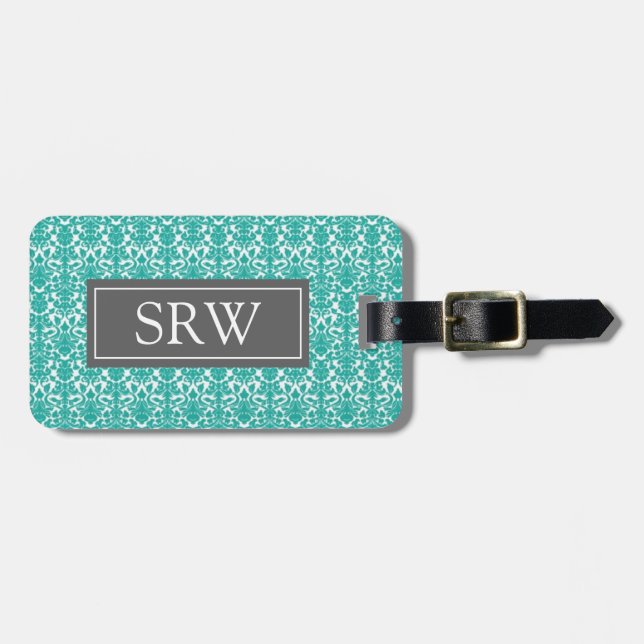 För Monogrambagage för kricka damastast Bagagebricka (Horisontell Framsida)