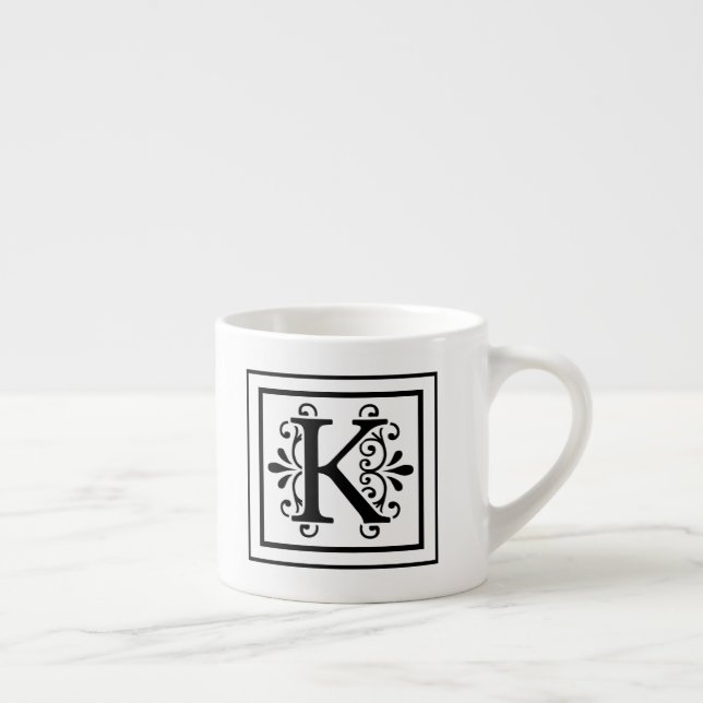 För Monogramespresso för brev K mugg Espressomugg (Höger)