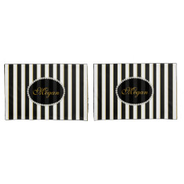 För Monogramfodral för elegant svart görad randig