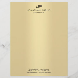 För Monogramglamour för Faux modern guld- elegant Brevhuvud