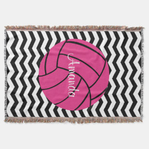 För Monogramkast för rosa volleyboll beställnings- Mysfilt