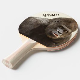För monogrampingen för den roliga gorillan paddlar pingisracket