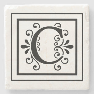 För Monogramsten för brev C underlägg Sten