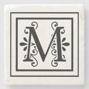 För Monogramsten för brev M underlägg Sten