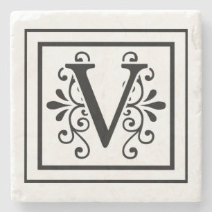 För Monogramsten för brev V underlägg Sten