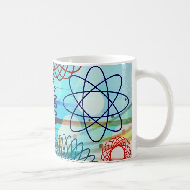 För mönsterblått för skraj Spirograph geometrisk Kaffemugg (Höger)