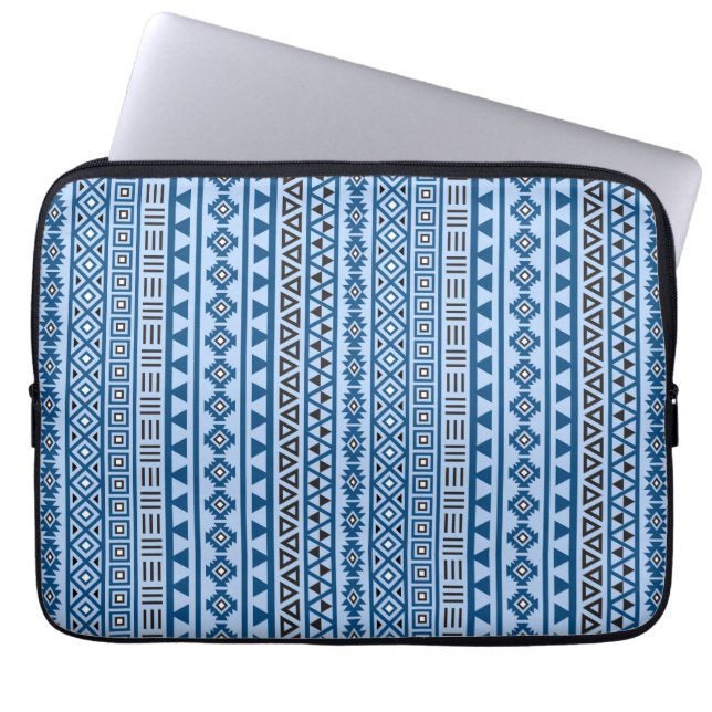 För mönsterdeppighet för Aztec stil vertikal svart Laptop Sleeve (Framsidan)