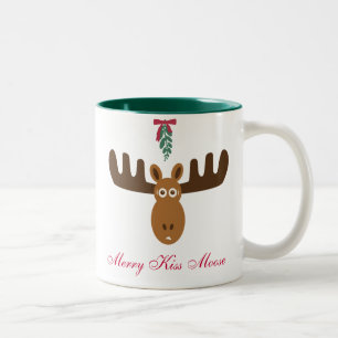 För Moose_Happy för älgHead_Merry kyss år Gnu! Två-Tonad Mugg