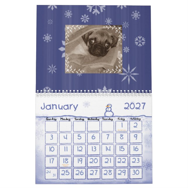 För mops kalender Galore (Jan 2027)