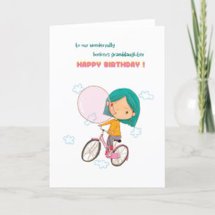 För mordotter Bonkers Bubble gum Birthday Card Kort