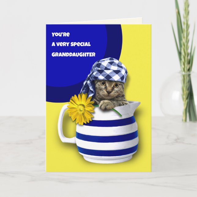 För mordotter på Mors dag. Cute Kitten Kort (Framsida)