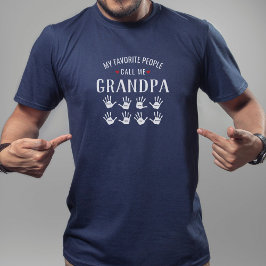 För morfar med 8 Barnbarn Namn Personlig T Shirt