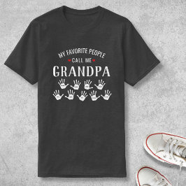 För morfar med Barnbarn Namn Personlig T Shirt