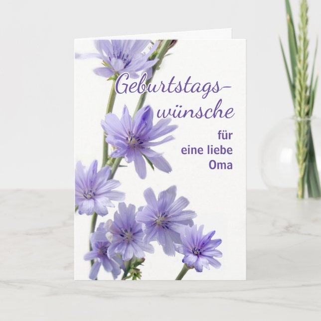 För mormor German Birthday Citory Flowers Kort (Framsida)