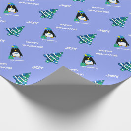 För mormor på jul. Roligt Dam Penguin Presentpapper