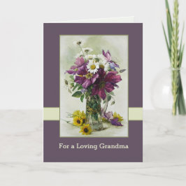 För mormor på Mors dag. Färgfärg Kort