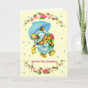 För mormor på Mors dag. Sweet Bunny Kort