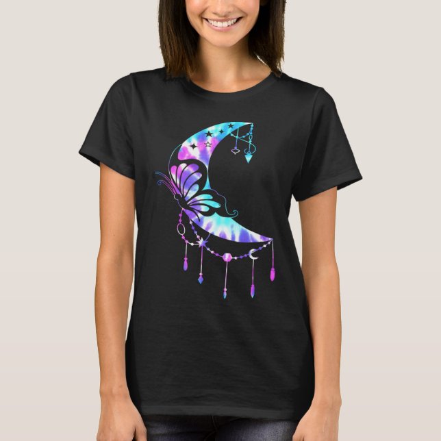för Morsa Crescent Måne Butterfly Mandala T Shirt (Framsida)