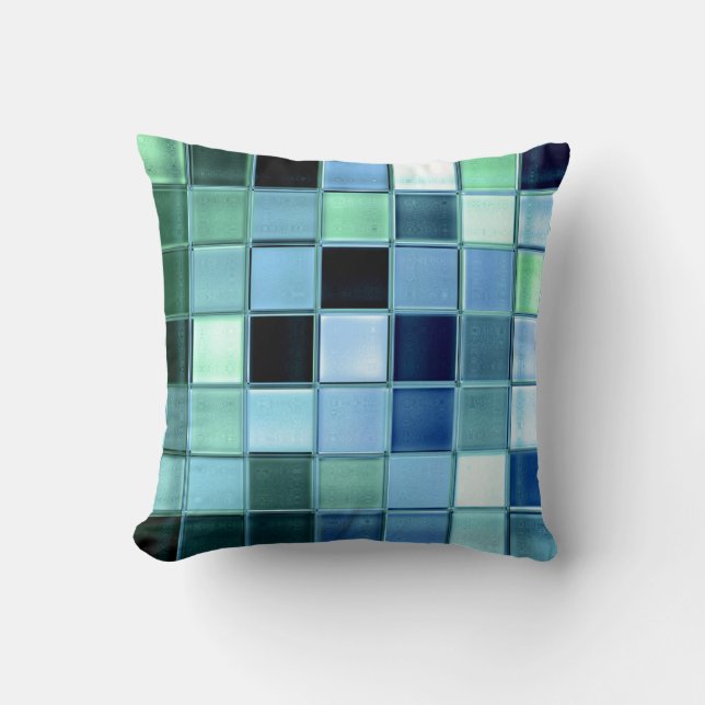 För mosaikanpassningsbar för AquaMarine glass Kudde (Framsida)