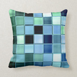 För mosaikanpassningsbar för AquaMarine glass Kudde