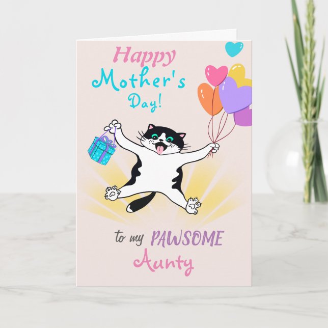 För Moster Mors dag Cute Kattunge Personlig Kort (Framsida)