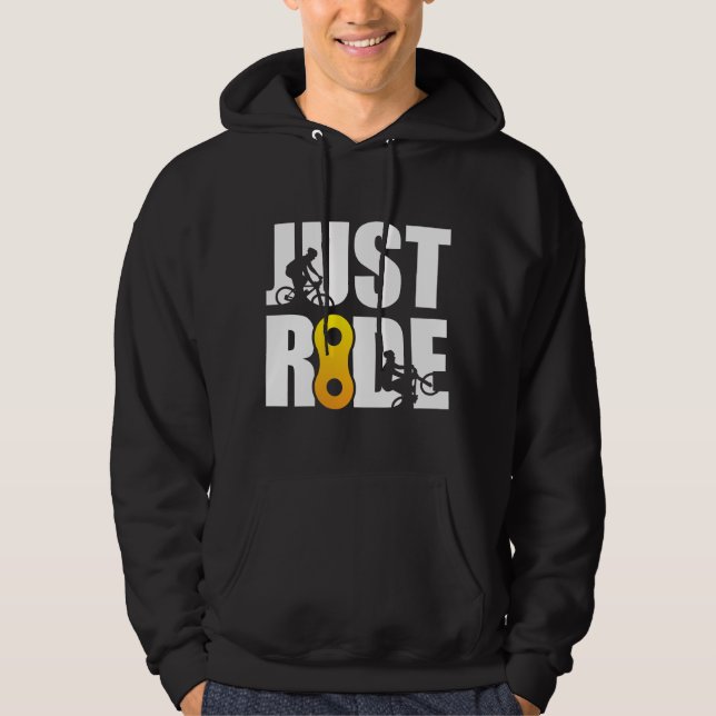 För mountainbike som ritt precis cyklar hoodie (Framsida)