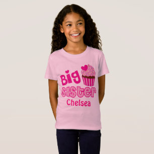 För muffinsötsaker för storasyster rosa stänk t-shirt
