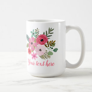 För muggblomma för personlig blom- idé för gå kaffemugg