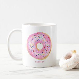 För munkstänk för gullig vattenfärg rosa perso kaffemugg
