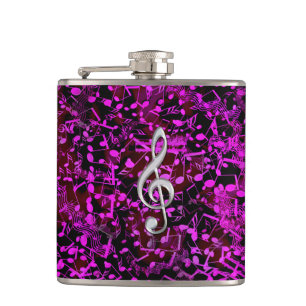 För musik noterTreble för glitter rosa flaska f Fickplunta