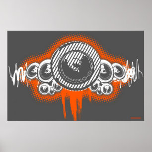 För musikaffisch för högtalare vinkara grafitti poster